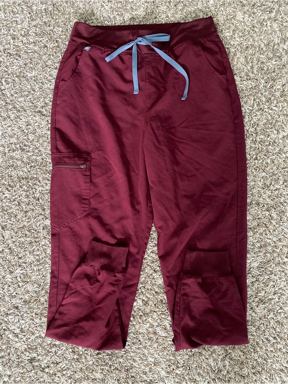 FIGS high waisted Zamora joggers medium tall burgundy